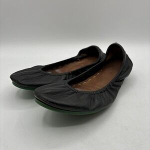 Tieks Ballet Flats Women's Size 8 Solid Black Leather Slip On Foldable